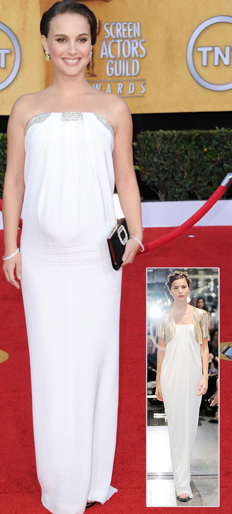 Natalie Portman white Azzaro dress 2011 SAG Awards