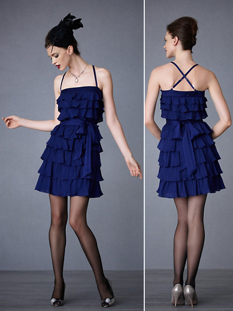 Girly Party Dress Blue Ruffled Dress