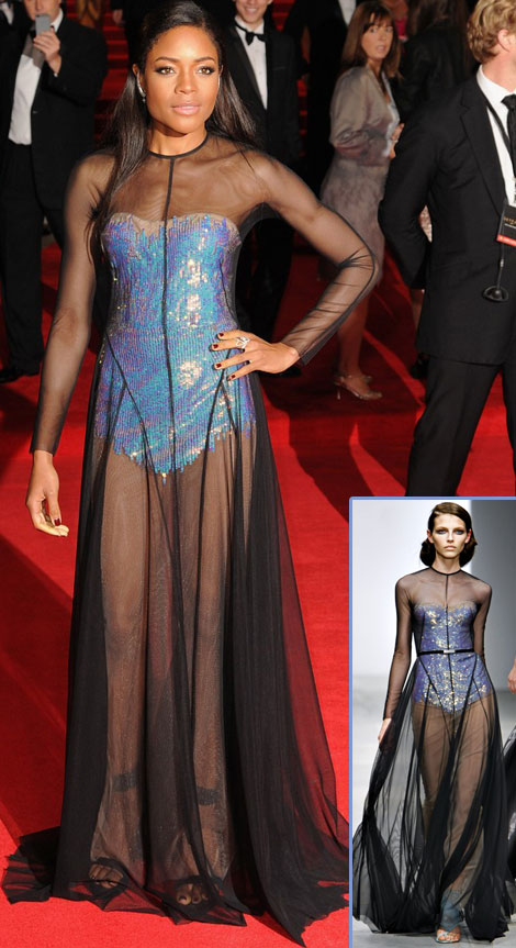 Bond Girls Red Carpet: Skyfall’s Naomie Harris’ Marios Schwab Sheer Dress