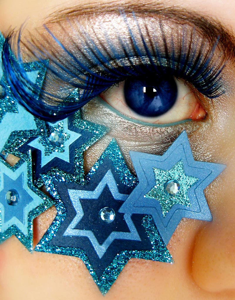 New Years Eve makeup blue stars
