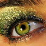 New Year s Eve Party makeup green glitter