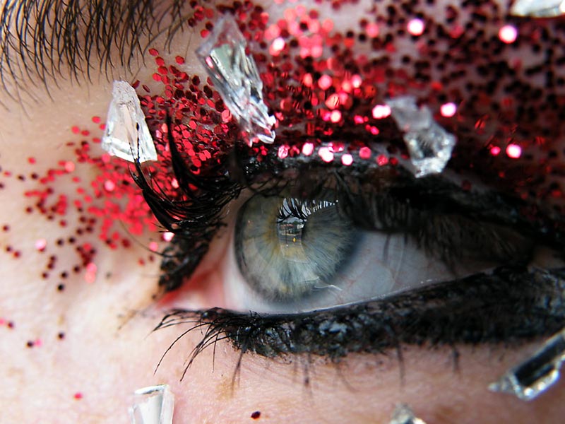 New Year s Eve party makeup red glitter