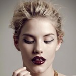party makeup glossy burgundy lips