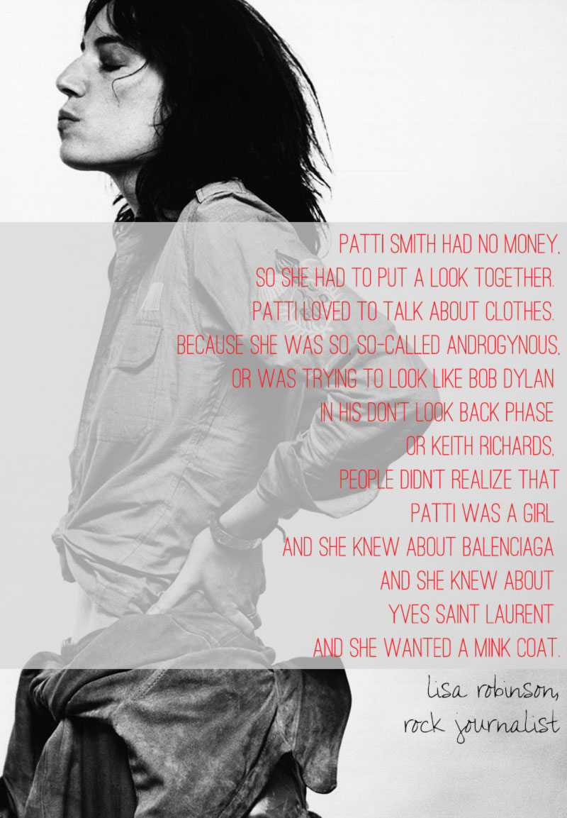Patti Smith fashionista