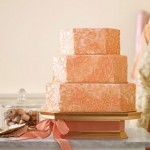 peachy wedding cake