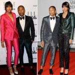 Pharrell wife elegant suit Red Carpet