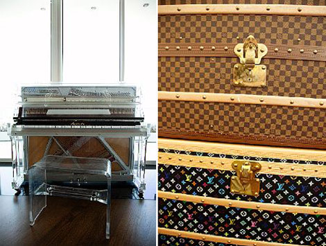 Pharell Williams home Vuitton trunks