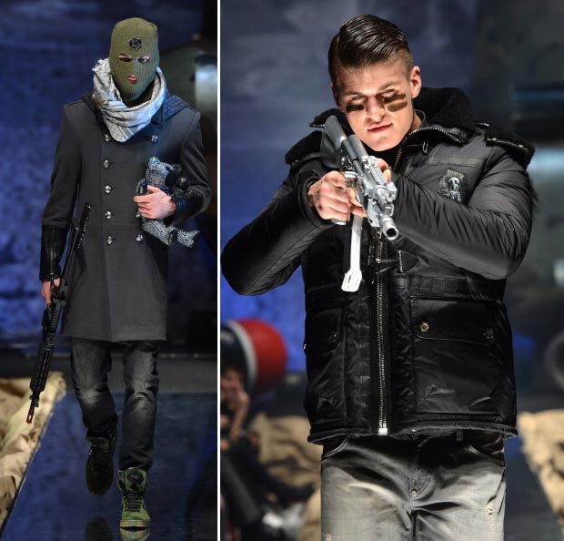 Philipp Plein’s Tasteless Controversial Armed Men Fall Fashion Show