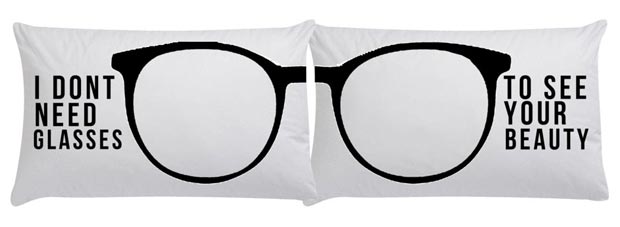 Pilloe message pillows glasses