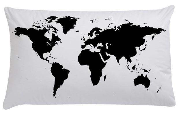 Pilloe printed pillows world map