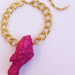 Pink fried chicken necklace