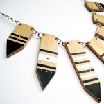 pointed painted wood necklace