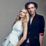 Poppy Delevigne and fiance posing in Vogue