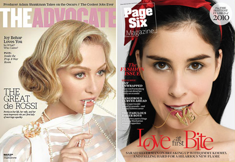 Sarah Silverman’s Page Six Vs Portia De Rossi’s Advocate March 2010 Covers