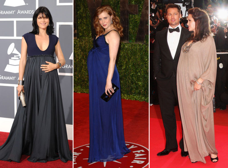 pregnant celebrities on the Red Carpet Selma Blair Amy Adams Angelina Jolie