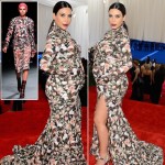 pregnant Kim Kardashian Givenchy roses dress Met Gala 2013