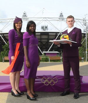 purple Victory costumes London Olympics