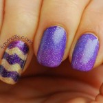 purple gradient gold chevron nails curved text watermark diy
