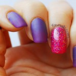 purple gradient matte nails pink glitter accent