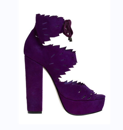 Purple platforms high heels sandals