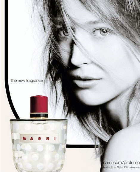 Raquel Zimmermann Without Makeup: Marni Fragrance Ad Campaign
