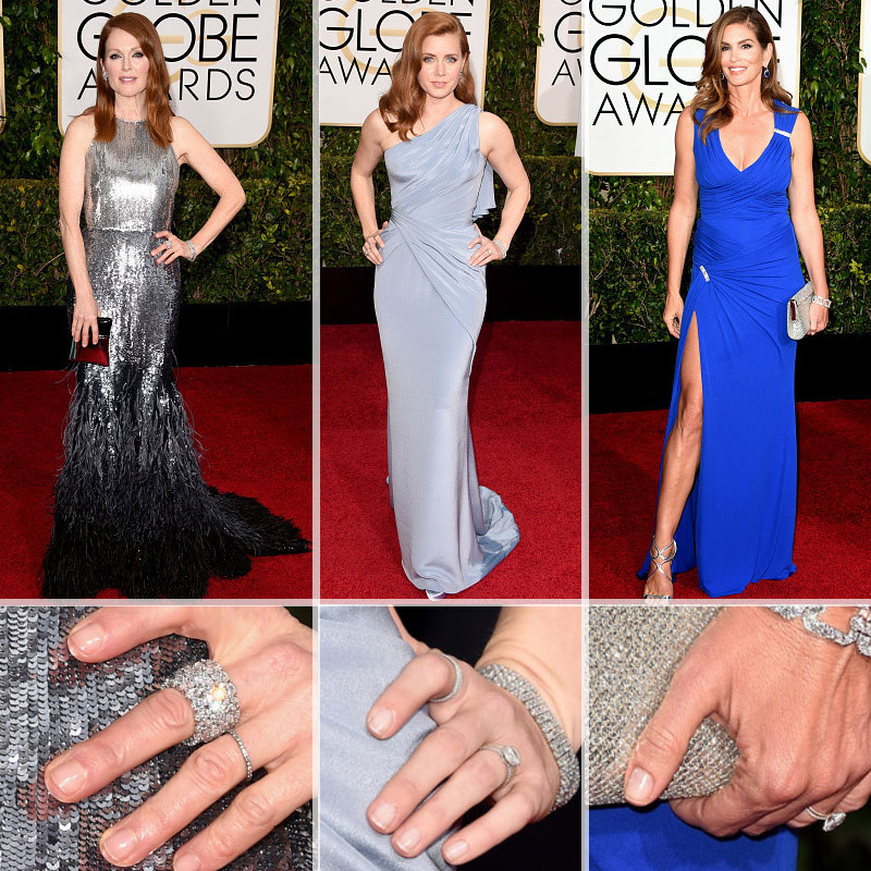 Red Carpet nails trends Golden Globes Julianne Moore Amy Adams Cindy Crawford