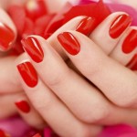 red nail polish manicure