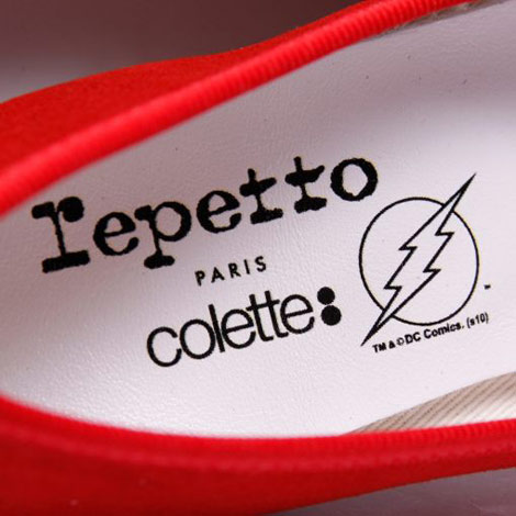 Repetto DC Comics Flash red ballerinas detail