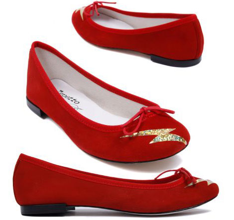 Repetto And DC Comics Flash Red Suede Ballerinas