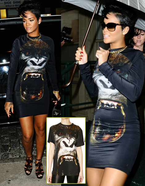 Rihanna Christopher Kane Gorilla print dress