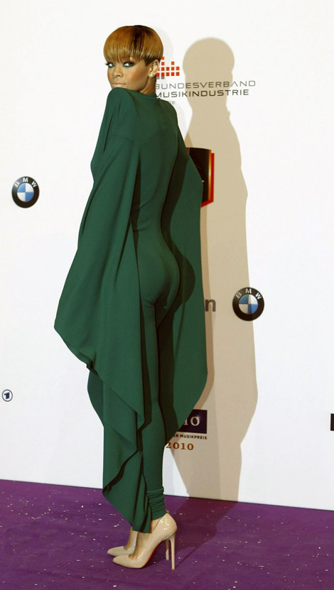 Rihanna green jumpsuit