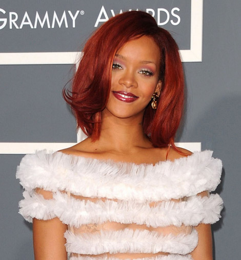 Rihanna Jean Paul Gaultier dress 2011 Grammy awards