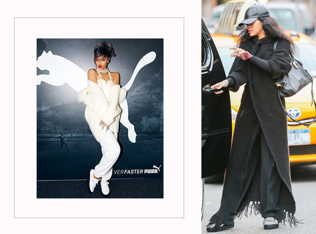 Rihanna Puma Creepers white grey suede