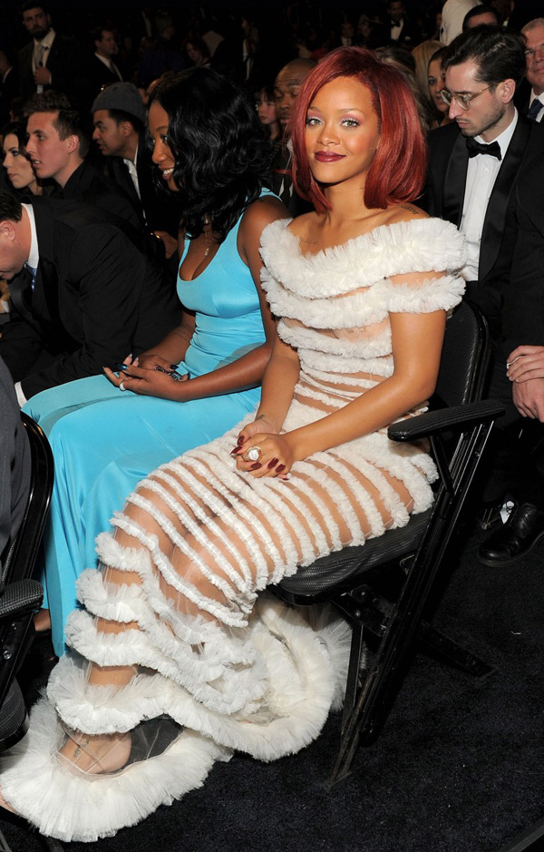 Rihanna JP Gaultier dress 2011 Grammy awards 1