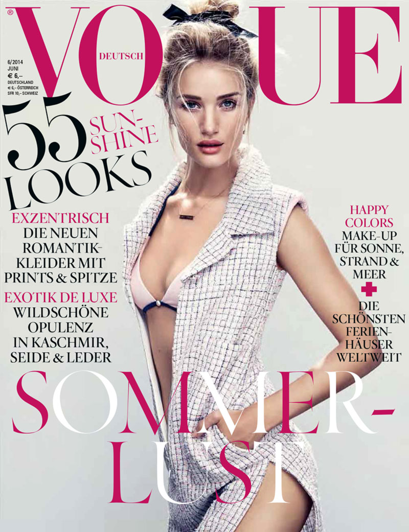 Rosie Huntington Whiteley Vogue Germany 2014 cover