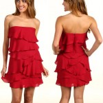 ruffled Max Azria red dress