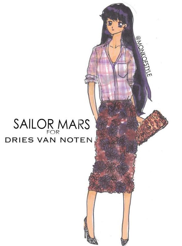 Sailor Mars wardrobe update Dries van Noten