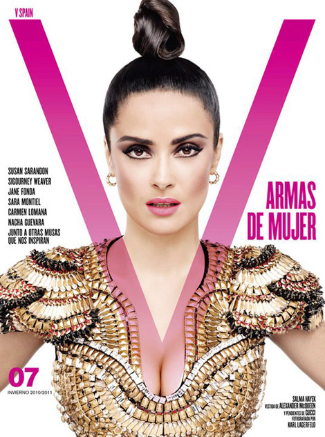 Salma Hayek V 7 Spain cover by Karl Lagerfeld