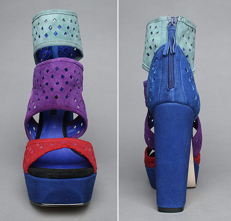 Gorgeous Purple Platform High Heeled Sandals, Senso Diffusion