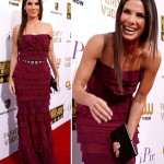 Sandra Bullock Lanvin purple dress 2014 Critics Choice Awards