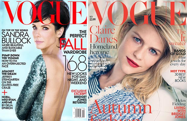 Sandra Bullock Vogue US Claire Danes Vogue UK similar covers