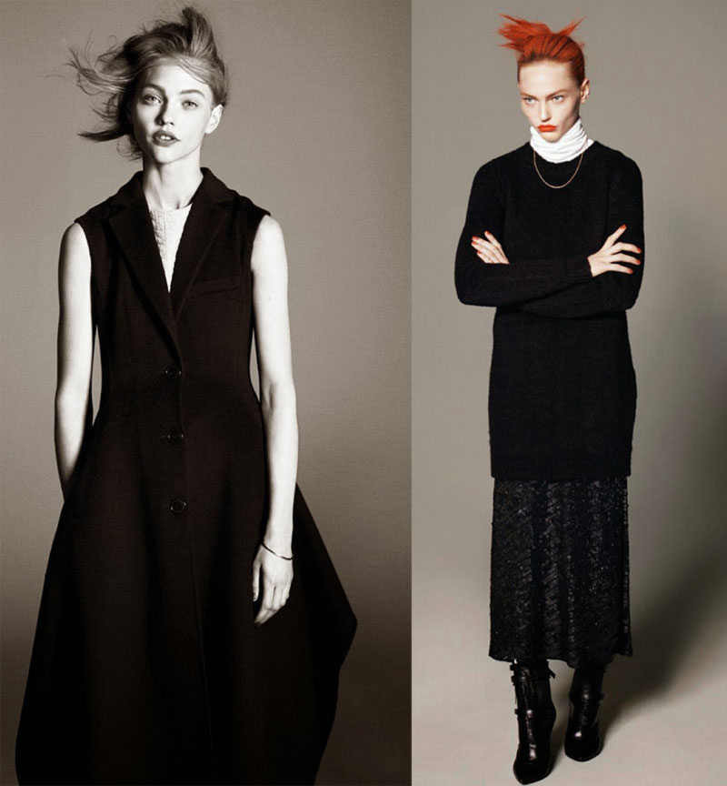 Sasha Pivovarova Vogue Paris August 2014 redhead