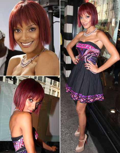 Selita Ebanks new short red hairdo