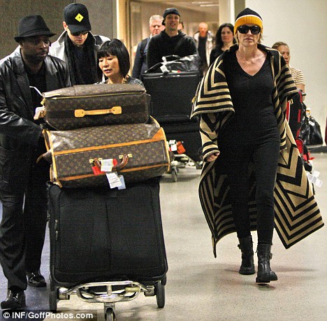 Sharon Stone Louis Vuitton luggage