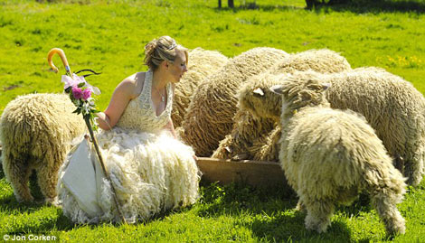 Sheep Wool Wedding dress