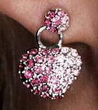 Silver and Crystal Heart Earrings