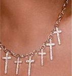 Silver and Crystal Multi-Cross Necklace