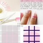simple grid striped nails tutorial