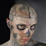 skeleton tattooed head Rick Genest