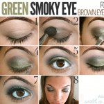 spring makeup green smoky eyes